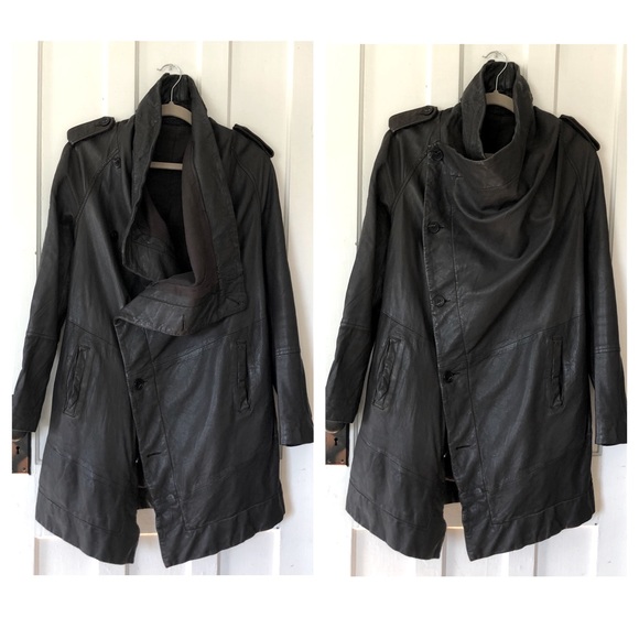 All Saints Jackets & Blazers - All Saints Brown Leather Coat Size 8